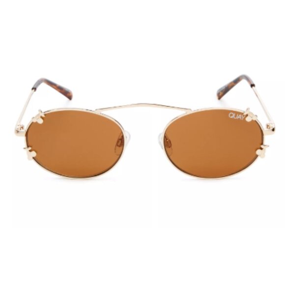 QUAY Limited Edition Cherries Detail Gold Wire Sunglasses